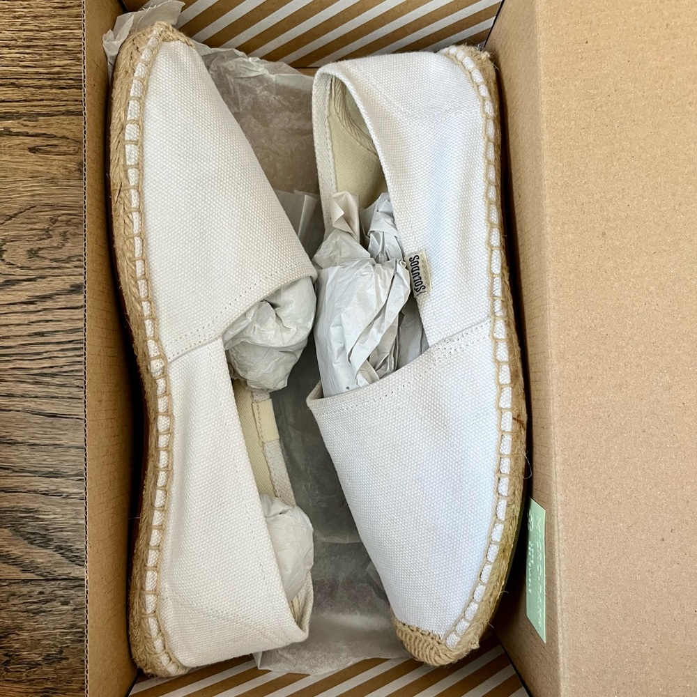White Soludos Flat Espadrilles- Worn Once! - image 1